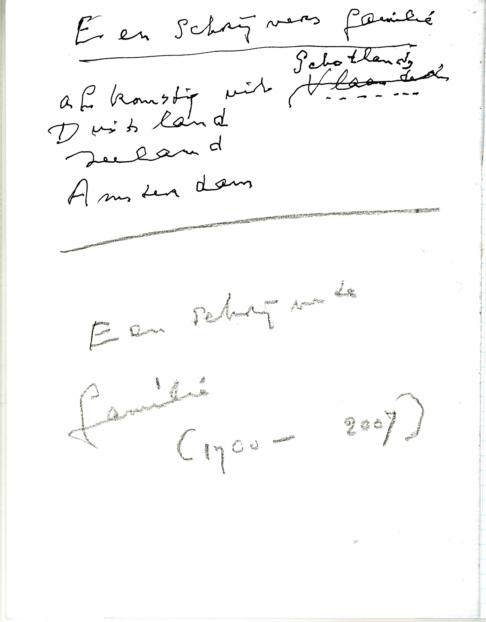 image of Eerste bladzijde van Prins’ laatste notitieboekje [Literatuurmuseum]